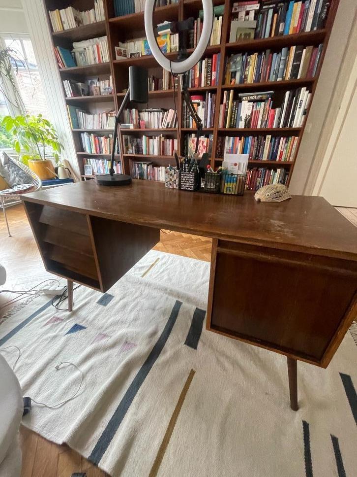 Vintage Scandinavisch bureau uit de jaren 60/70, Huis en Inrichting, Bureaus, Gebruikt, Bureau, Ophalen