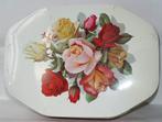 Engels metaaldoos "rozen bouquet" *** VINTAGE ***, Ophalen of Verzenden, Gebruikt, Koek(jes), Overige merken