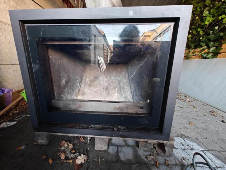 Inbouwhaard Flam Optimum 70/55 + Vent, Huis en Inrichting, Haarden, Gebruikt, Houthaard, Ophalen