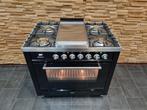 🔥Luxe Fornuis Boretti 90 cm hoogglans zwart oven 300 graden, Elektronische apparatuur, 60 cm of meer, 5 kookzones of meer, Vrijstaand