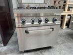 Bertos horeca gasfornuis 4-pits met oven!, Zakelijke goederen, Horeca | Keukenapparatuur, Ophalen, Gebruikt, Fornuis, Frituur en Grillen