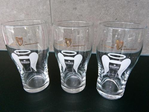 Drie mooie GUINNESS glazen van 25 cl met vleugels en een aur, Verzamelen, Biermerken, Zo goed als nieuw, Glas of Glazen, Overige merken