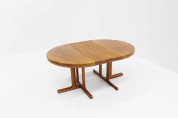 Vintage Deense ronde uitschuifbare eettafel tafel teak 1960s disponible aux enchères