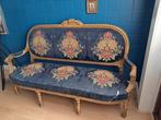 Antieke goud gegarneerde salon zetel + 2 unieke armstoelen, Ophalen