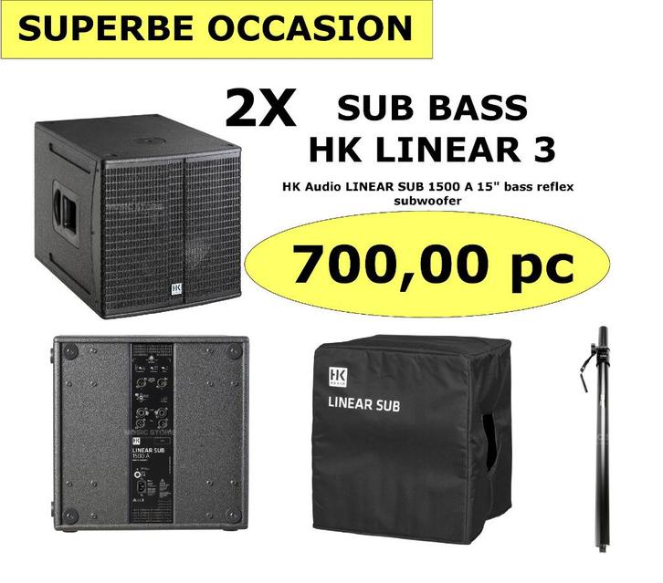 2X  SUB BASS HK LINEAR 3, Audio, Tv en Foto, Professionele apparaten, Zo goed als nieuw, Audio, Ophalen
