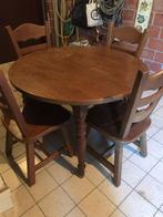 Eiken tafel met 4 stoelen, Huis en Inrichting, Tafels | Eettafels, Ophalen, Gebruikt, Vier personen, 100 tot 150 cm