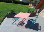 Table de jardin et 2 chaises, Tuin en Terras, Tuintafels, Ophalen, Zo goed als nieuw, Vierkant, Metaal
