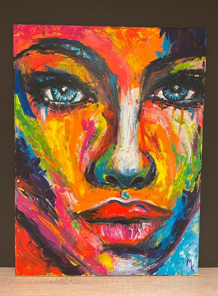 Un tableau assez grand, moderne et coloré - Mk Art, Antiquités & Art, Art | Peinture | Moderne, Enlèvement