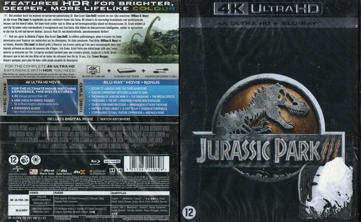 jurassic park III (4K ultra hd + blu-ray) nieuw, Cd's en Dvd's, Blu-ray, Nieuw in verpakking, Avontuur, Ophalen of Verzenden