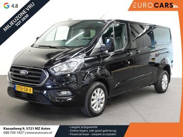 Ford Transit Custom 300 2.0 TDCI L2H1 Limited Dubbele cabine, Auto's, Stof, Euro 6, 4 cilinders, Zwart