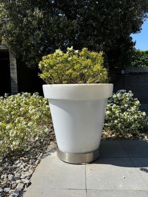 LED bloempot WIT XXL, Tuin en Terras, Bloempotten, Zo goed als nieuw, Kunststof, Binnen, Balkon, Tuin, 70 cm of meer, 40 cm of meer
