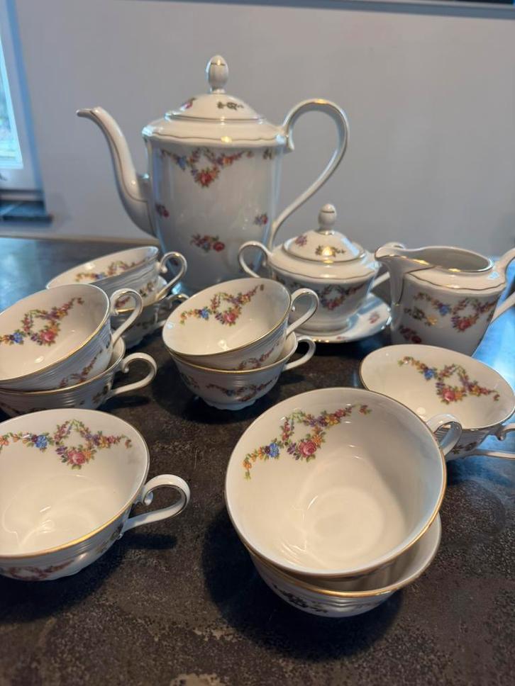 Porseleinen koffieset Bavaria (1 tasje ontbreekt), Antiek en Kunst, Antiek | Servies compleet, Ophalen