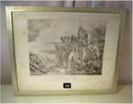Mooie Antieke Gravure 'Combat de Thuir' - Grenier, Antiek en Kunst, Ophalen of Verzenden