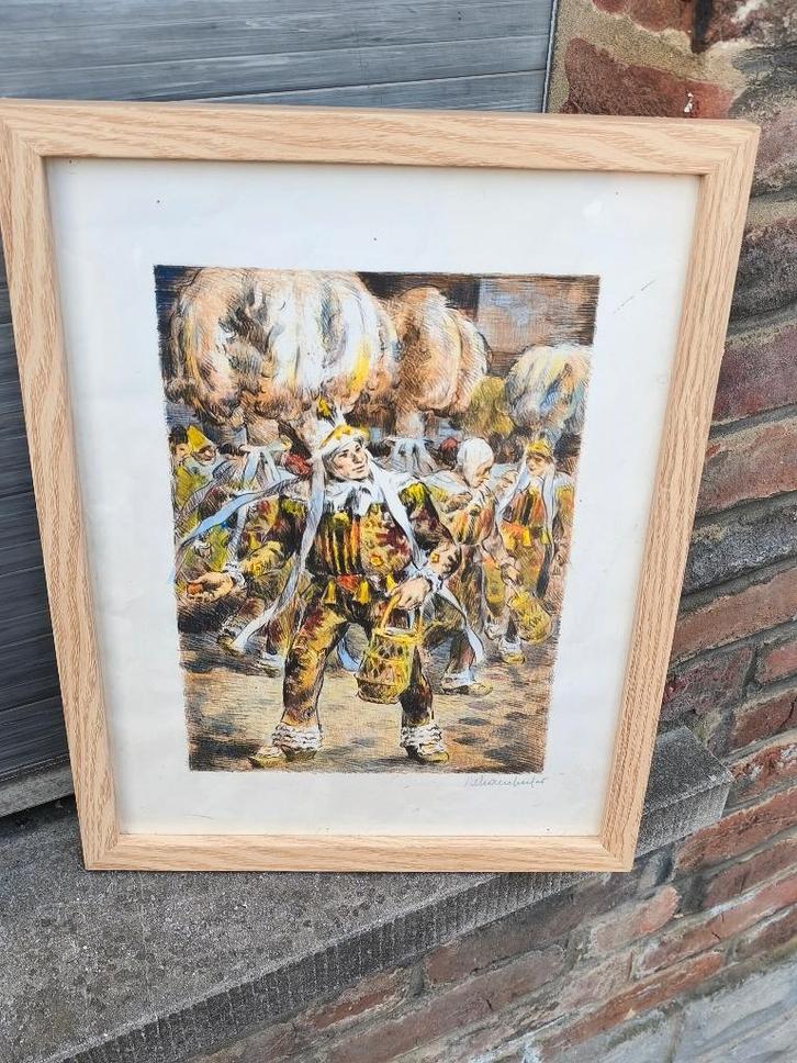 Lithographie gilles signe Albert chavepeyer, Antiquités & Art, Art | Lithographies & Sérigraphies, Enlèvement ou Envoi