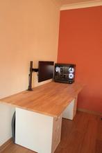 Eiken Bureaublad + 2x Ikea Alex, Enlèvement, Utilisé, Bureau