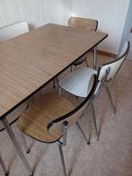Retro originele formica tafel met 6 stoelen in goede staat, 100 à 150 cm, Rectangulaire, 50 à 100 cm, Enlèvement