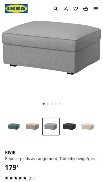 Repose-pieds av rangement, Tibbleby beige/gris