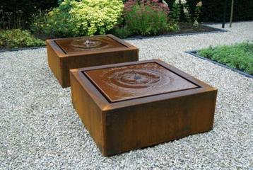 Table à eau en acier Corten, fontaine, pièce d'eau