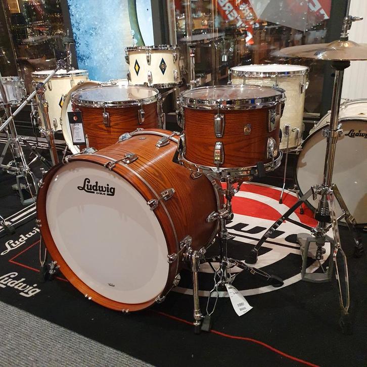 Ludwig Classic Oak in Tennessee Wiskey: zeer mooi getekend!, Muziek en Instrumenten, Drumstellen en Slagwerk, Ludwig, Ophalen of Verzenden
