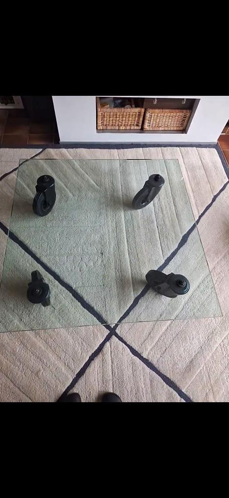 Table basse design Fontana Arte, Maison & Meubles, Tables | Tables de salon, Comme neuf, Carré, Verre, Métal, Enlèvement