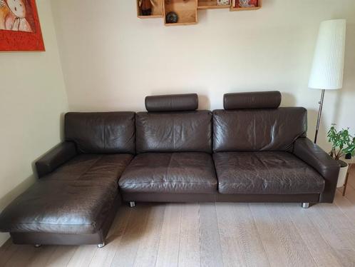 zetel, Huis en Inrichting, Zetels | Zetels, Gebruikt, Hoekbank, Vierpersoons of meer, 200 tot 250 cm, 75 tot 100 cm, Leer, Ophalen