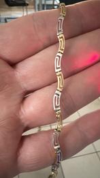 Gouden bicolor ketting 14 karaat, Ophalen of Verzenden, Zo goed als nieuw, Wit, Goud