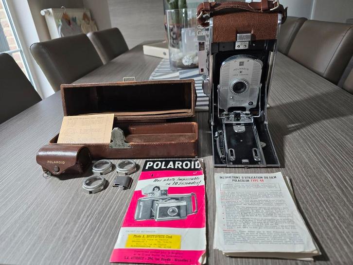 Polaroid Land Camera Model 95 met lenzenset en opbergdoos!!, Verzamelen, Foto-apparatuur en Filmapparatuur, Fototoestel, 1940 tot 1960