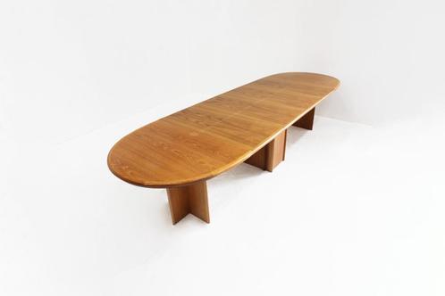 Vintage Deense grote ovalen uitschuifbare eettafel XL, Antiek en Kunst, Antiek | Meubels | Tafels, Ophalen