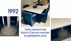 Tafel met Carrera blad en gietijzeren poot, Ophalen, Gebruikt, Vierkant