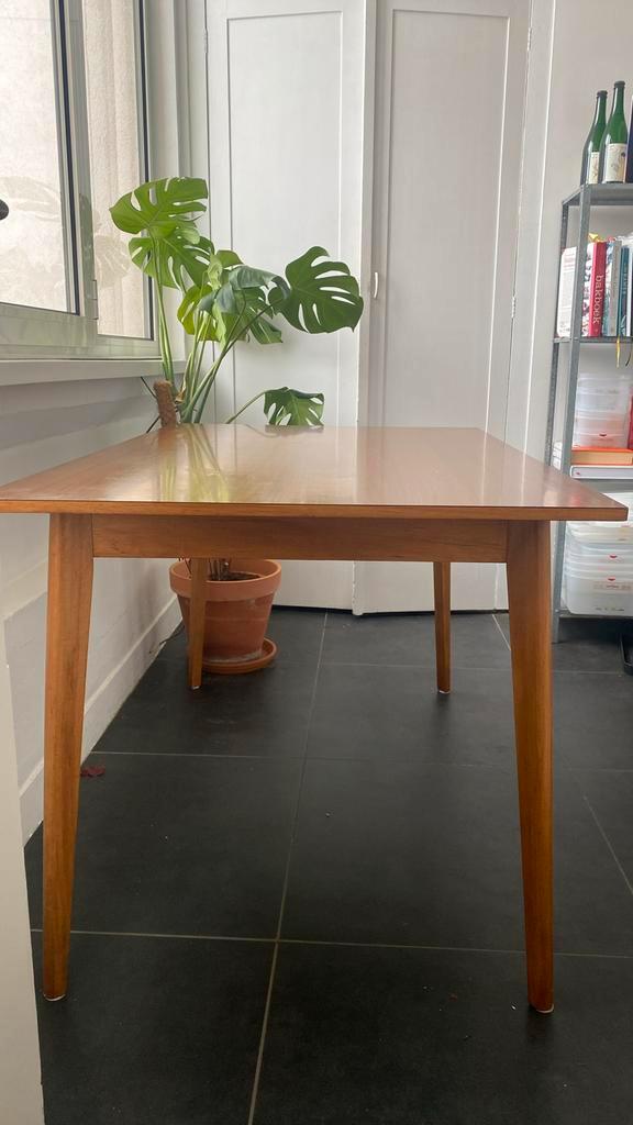 Retro tafel, Huis en Inrichting, Tafels | Eettafels, Gebruikt, 50 tot 100 cm, 100 tot 150 cm, Vier personen, Rechthoekig, Overige houtsoorten