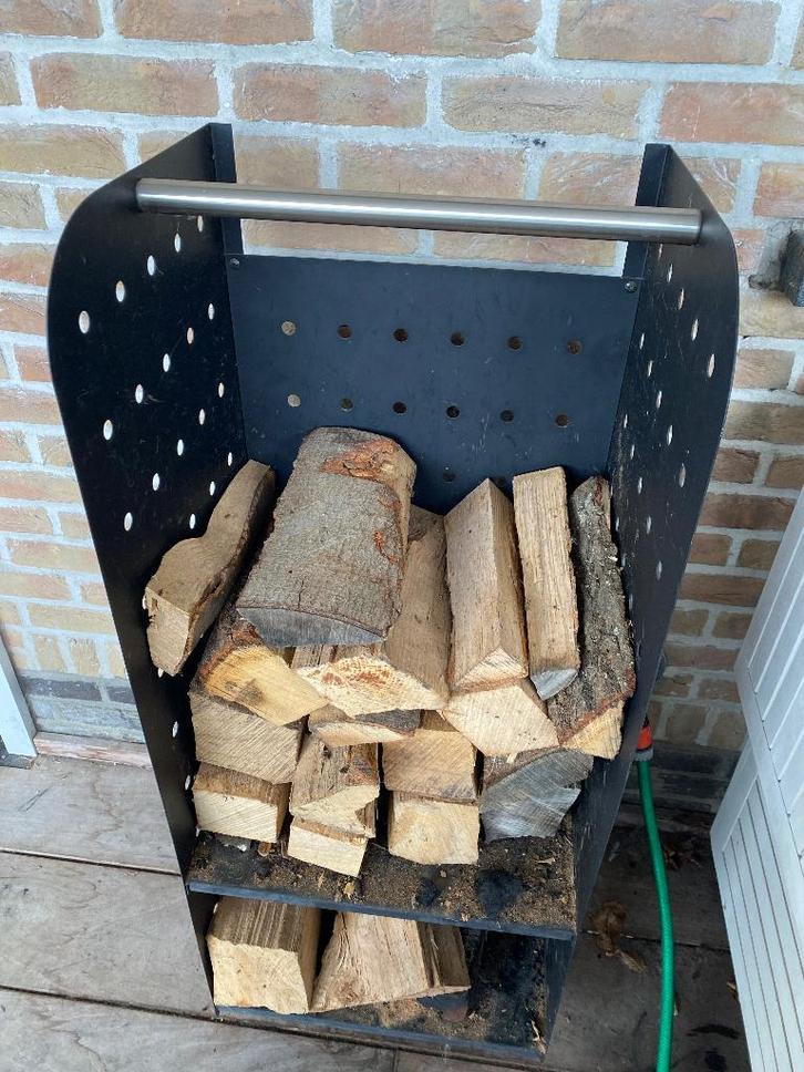 Houtopslag antraciet, Jardin & Terrasse, Paniers de feu, Utilisé, Foyer, Enlèvement