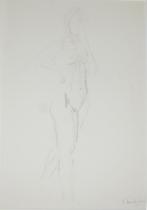 Cecilia Vanderbeek (1932 - 1999): Staand Naakt (30 x 40 cm), Ophalen of Verzenden