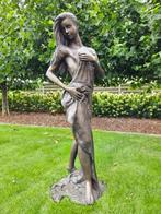 BRONZEN ZEER MOOIE HALF NAAKTE DAME! KAN ALS FONTEIN KOOPJE, Ophalen of Verzenden, Zo goed als nieuw, Overige materialen, Mensenbeeld