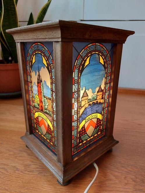 mooi vintage lampje Kortrijk gekleurd glas, Antiek en Kunst, Curiosa en Brocante, Ophalen