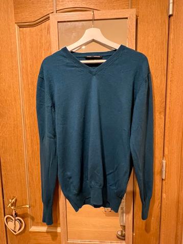 Pull à col V, Steed and barneys, Comme neuf, Bleu, Taille 46 (S) ou plus petite
