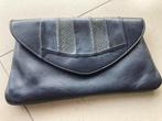 Vintage blauwe clutch bag, Handtassen en Accessoires, Tassen | Damestassen, Ophalen of Verzenden, Gebruikt, Blauw, Schoudertasje