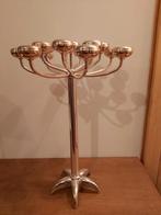 Chandelier 15 bougies métal argenté 58cm Fink, Enlèvement, Argent