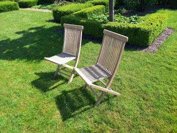 teak tuinstoelen, Tuin en Terras, Ophalen, Gebruikt, Teakhout, Inklapbaar