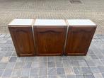 Keukenkasten met deuren in eiken hout, Huis en Inrichting, Keuken | Keukenelementen, Ophalen, Gebruikt, Bruin, 50 tot 100 cm