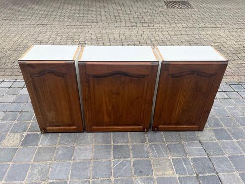 Keukenkasten met deuren in eiken hout, Huis en Inrichting, Keuken | Keukenelementen, Gebruikt, Minder dan 100 cm, 50 tot 100 cm