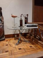 Table in glass and chrome Space age 70 s, Ophalen of Verzenden