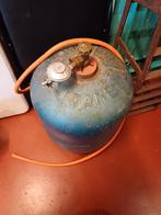 Gasfles met ontspanner en gasdarm, Ophalen, Gebruikt