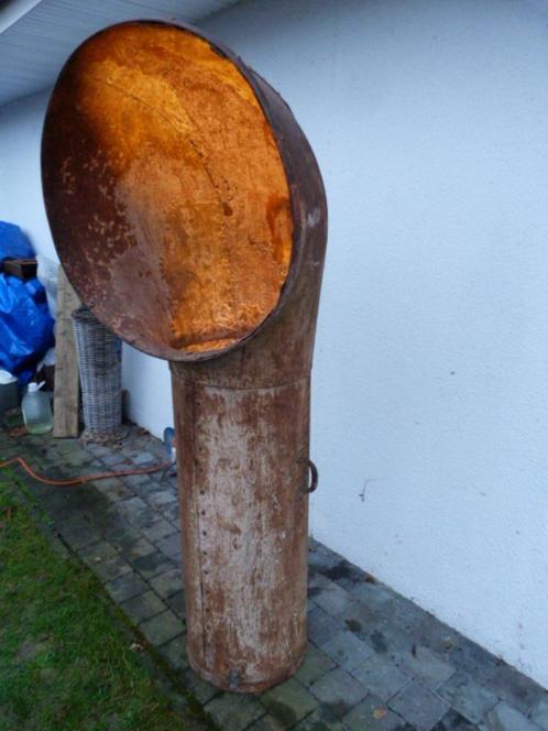 Antieke scheepsluchtschacht met lamp, Huis en Inrichting, Lampen | Vloerlampen, Gebruikt, Metaal, Ophalen