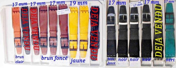 Bracelet en cuir de veau Eichmüller 17 ou 19 mm pour Swatch, Handtassen en Accessoires, Armbanden, Nieuw, Leer, Overige kleuren