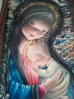 vintage houten wanddecoratie moeder en kind, Antiek en Kunst, Ophalen of Verzenden