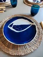 „Maisons du Monde” 6 blauw-witte keramische borden, Huis en Inrichting, Ophalen, Zo goed als nieuw, Keramiek