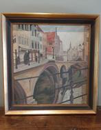 Schilderij getekend I.v.d.b zicht in Mechelen, Antiek en Kunst, Ophalen of Verzenden