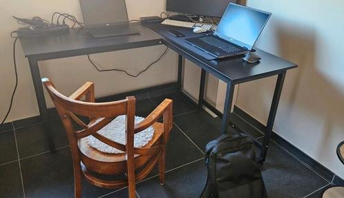 2 zwarte hoekbureaus, zo goed als nieuw., Huis en Inrichting, Bureaus, Zo goed als nieuw, Bureau, Ophalen