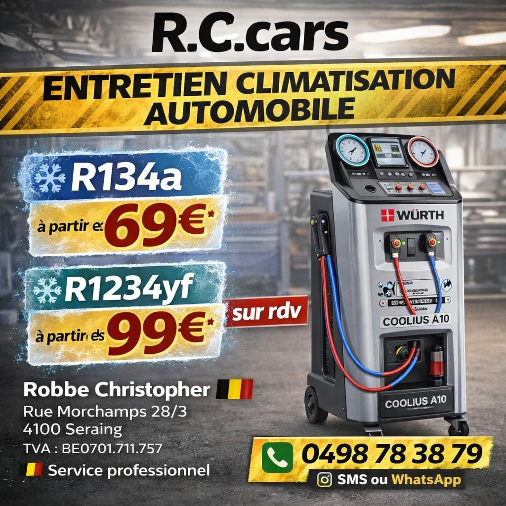 Entretien climatisation auto R134a et R1234yf, Auto-onderdelen, Airco en Verwarming, Overige automerken, Nieuw, Robbe, Info@garage-rcc.be