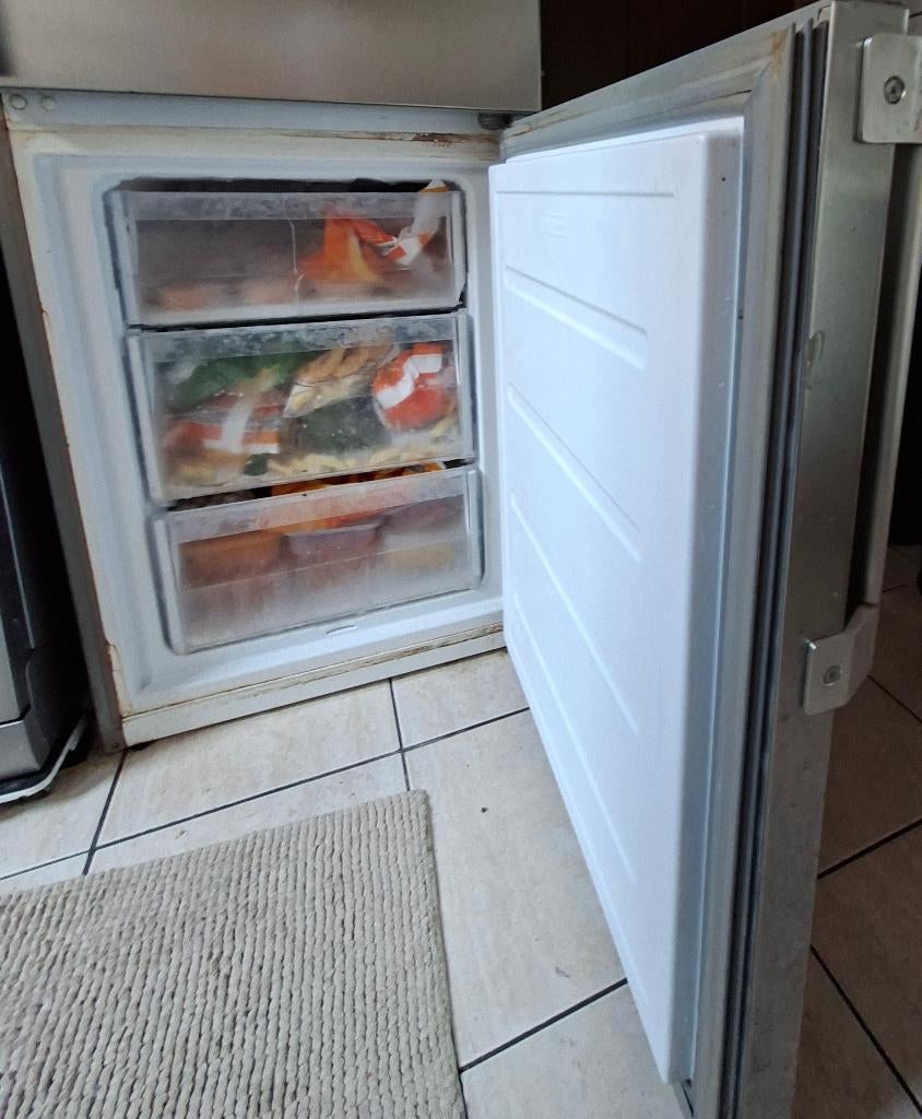 Combi koelkast en diepvries, Gebruikt, Tussenbouw, 160 cm of meer, 60 tot 90 cm